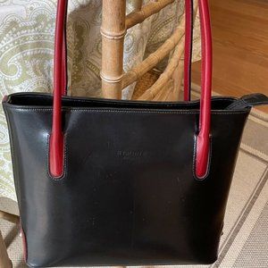Vtg Simone Firenze Black w/Red Trim Handbag